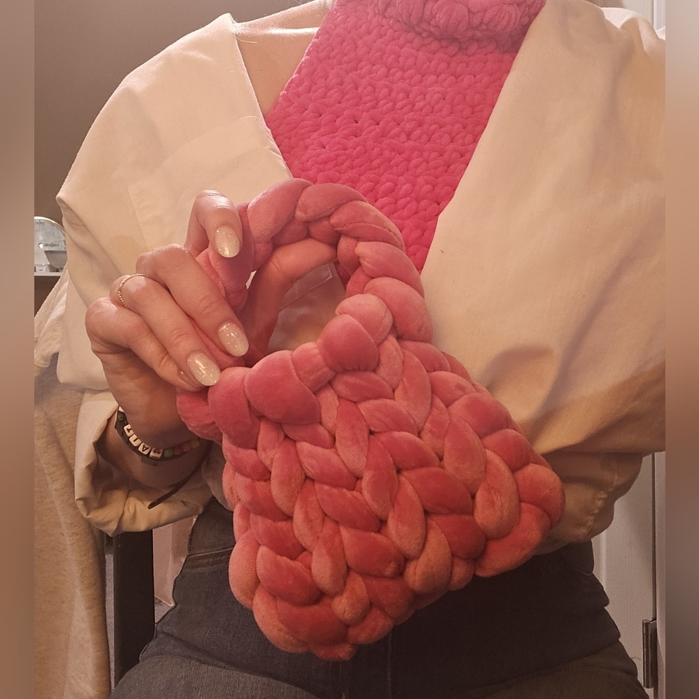 Barbie Purse - Pink Chunky Knit Purse